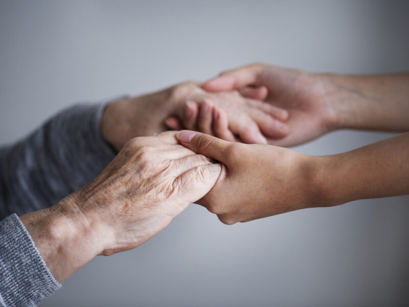Closeup of a support hands